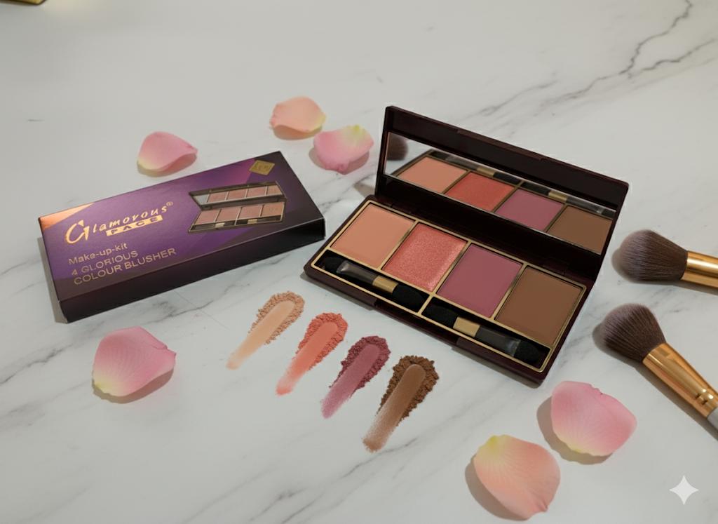 Glamorous Face 4-in-1 Blusher & Contour Palette Glorious Colour Makeup Kit